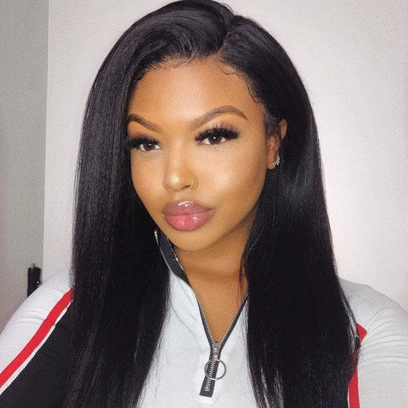HD Lace Kinky Straight Human Hair Full Lace Wig AAP02