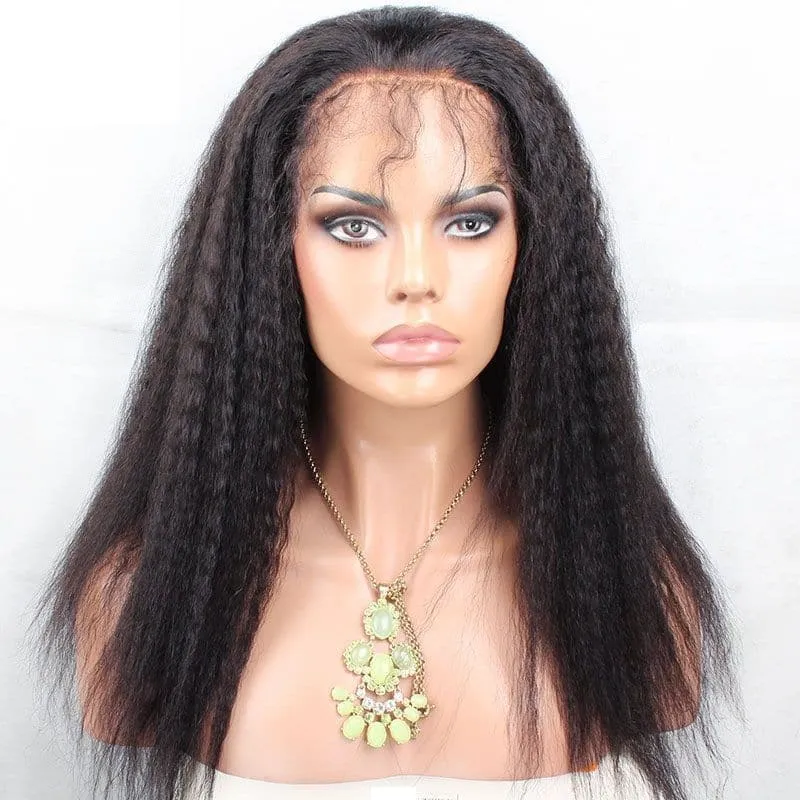 HD Lace Kinky Straight Human Hair Full Lace Wig AAP02