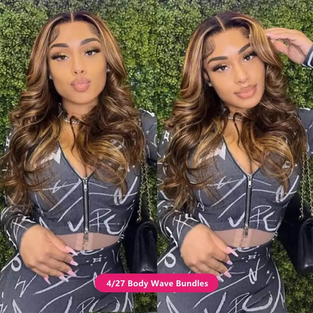 Human Hair Body Wave Ombre Blonde Hair Bundles Extensions