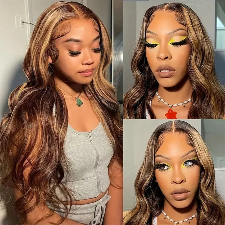 Human Hair Body Wave Ombre Blonde Hair Bundles Extensions
