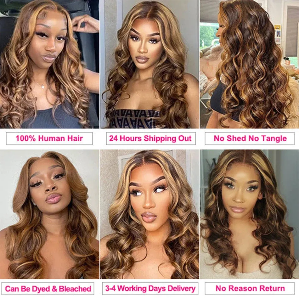 Human Hair Body Wave Ombre Blonde Hair Bundles Extensions