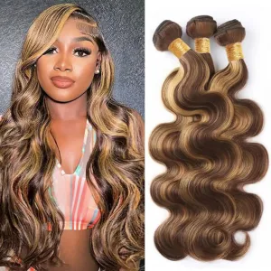 Human Hair Body Wave Ombre Blonde Hair Bundles Extensions