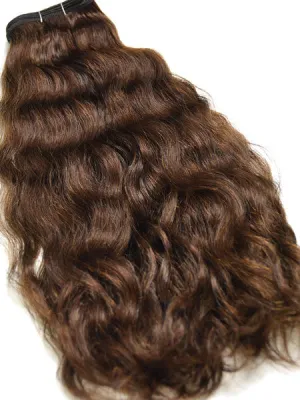 Indian Remy French Wave Human Hair Extensions - Wefted Hair 14"