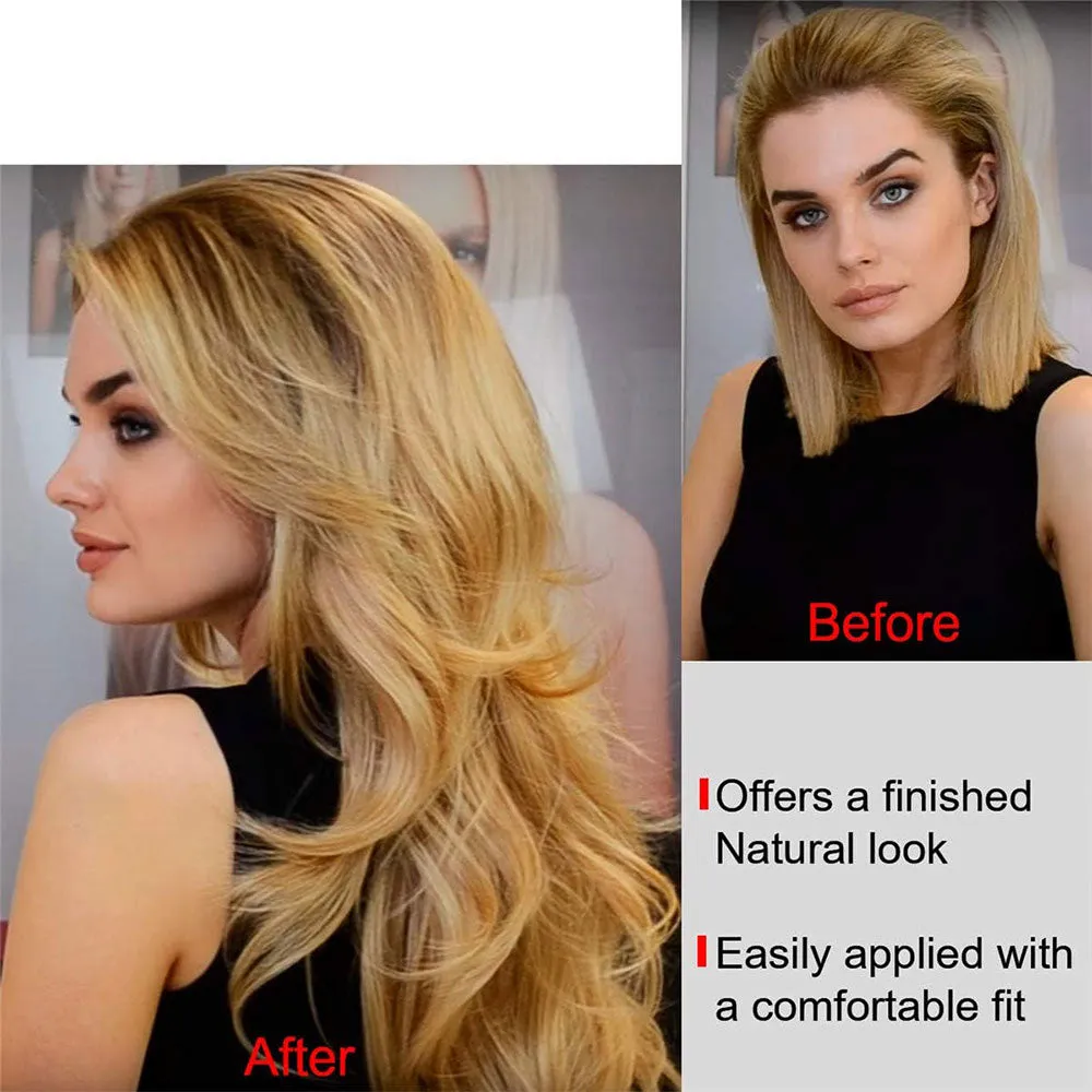 Ins Hot 24" Long Straight Wavy Clip in Half Head Tied Wig