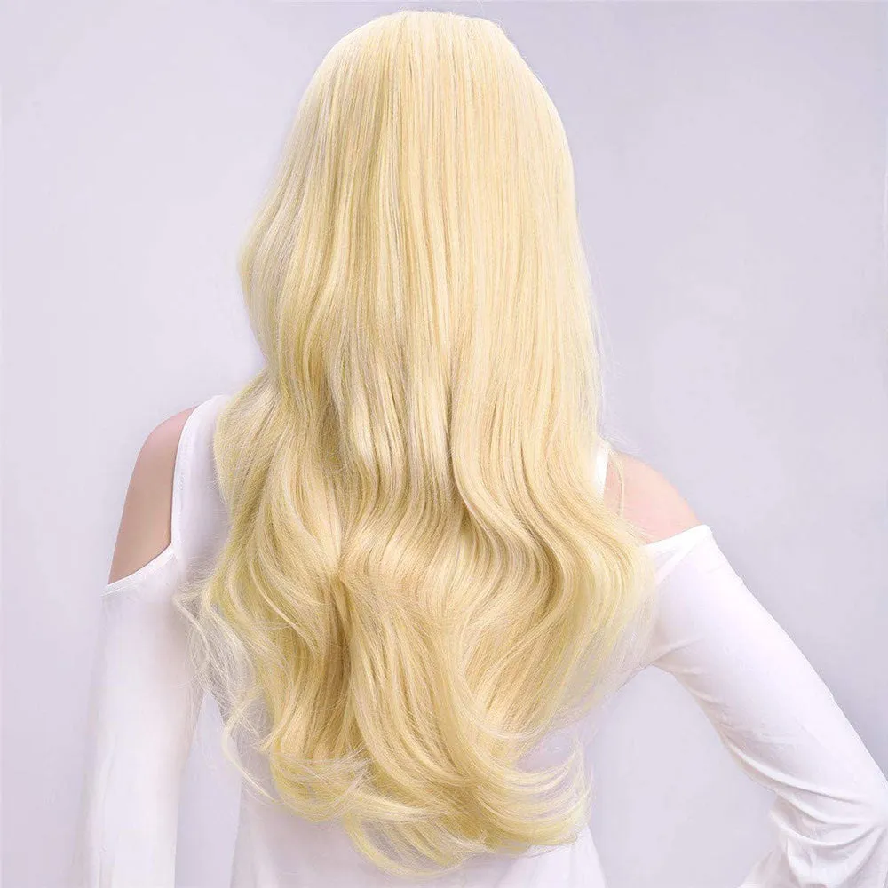 Ins Hot 24" Long Straight Wavy Clip in Half Head Tied Wig