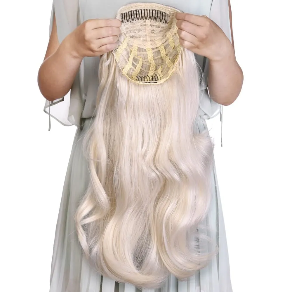 Ins Hot 24" Long Straight Wavy Clip in Half Head Tied Wig
