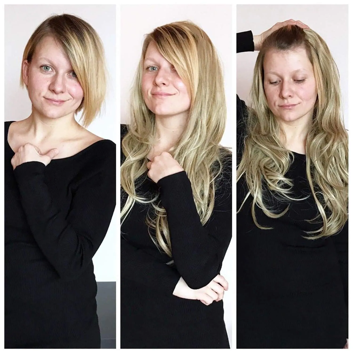 Ins Hot 24" Long Straight Wavy Clip in Half Head Tied Wig