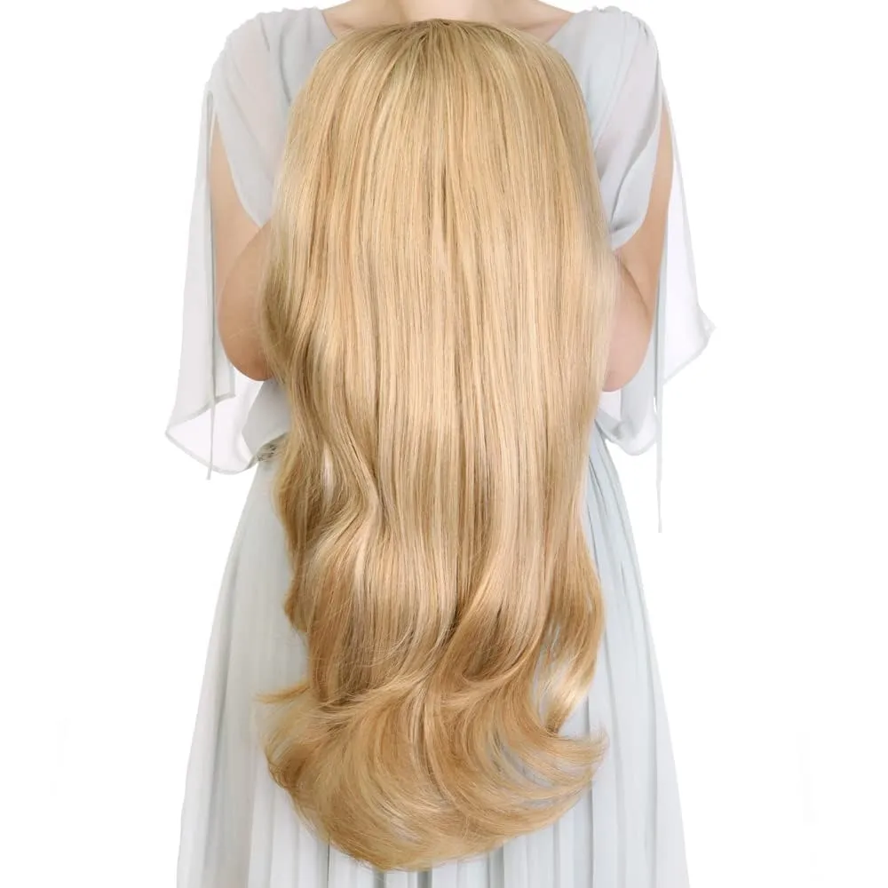 Ins Hot 24" Long Straight Wavy Clip in Half Head Tied Wig