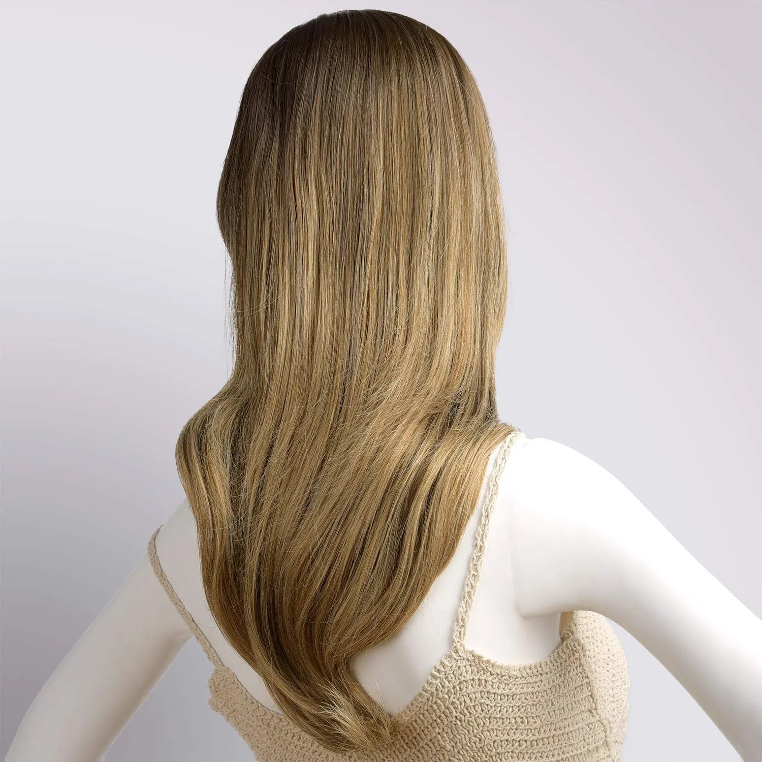 Ins Hot 24" Long Straight Wavy Clip in Half Head Tied Wig