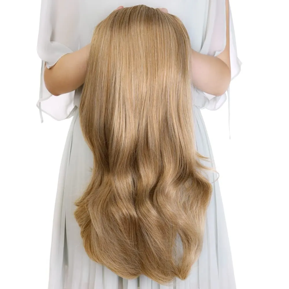 Ins Hot 24" Long Straight Wavy Clip in Half Head Tied Wig