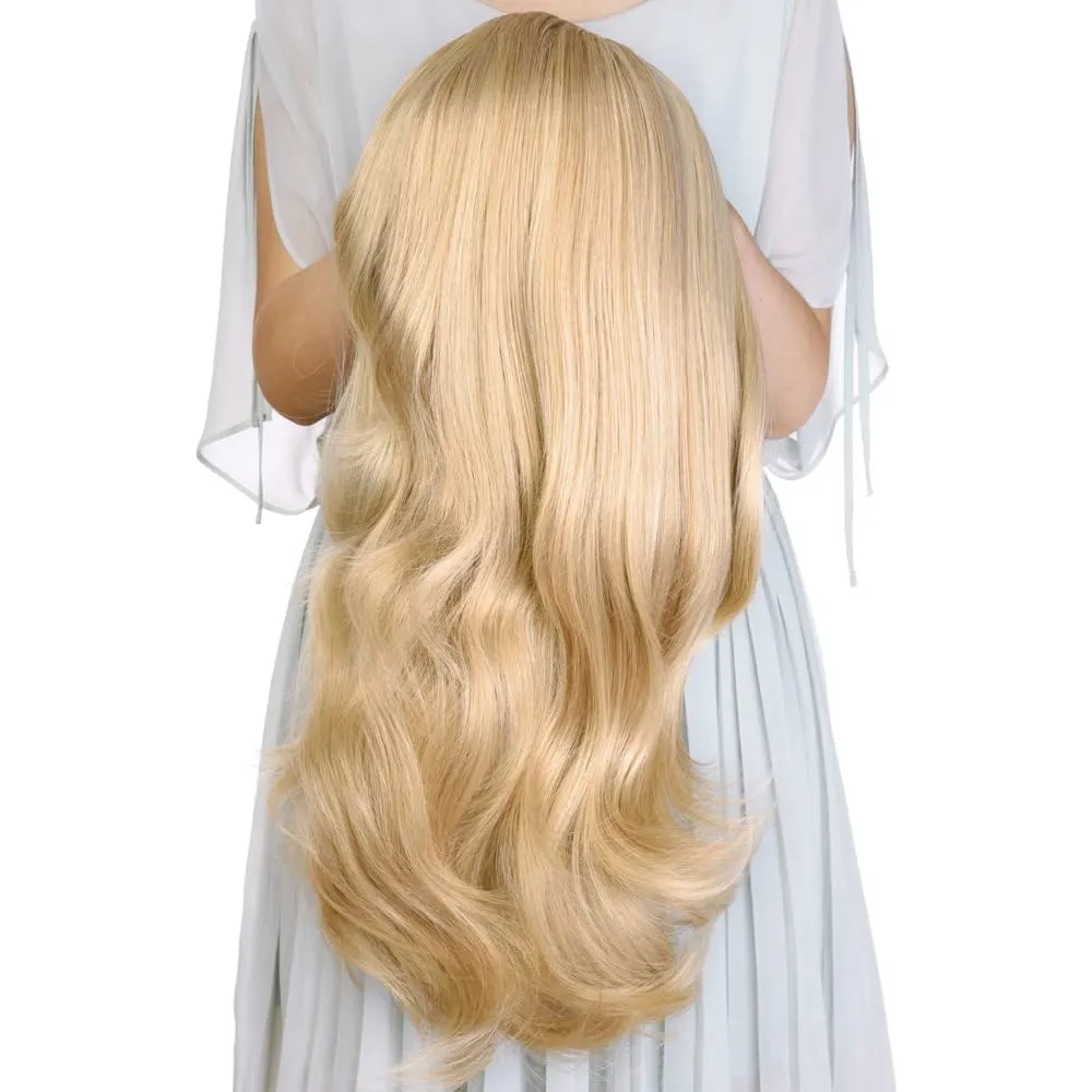 Ins Hot 24" Long Straight Wavy Clip in Half Head Tied Wig