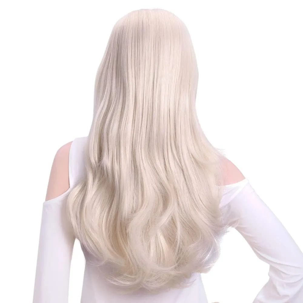 Ins Hot 24" Long Straight Wavy Clip in Half Head Tied Wig