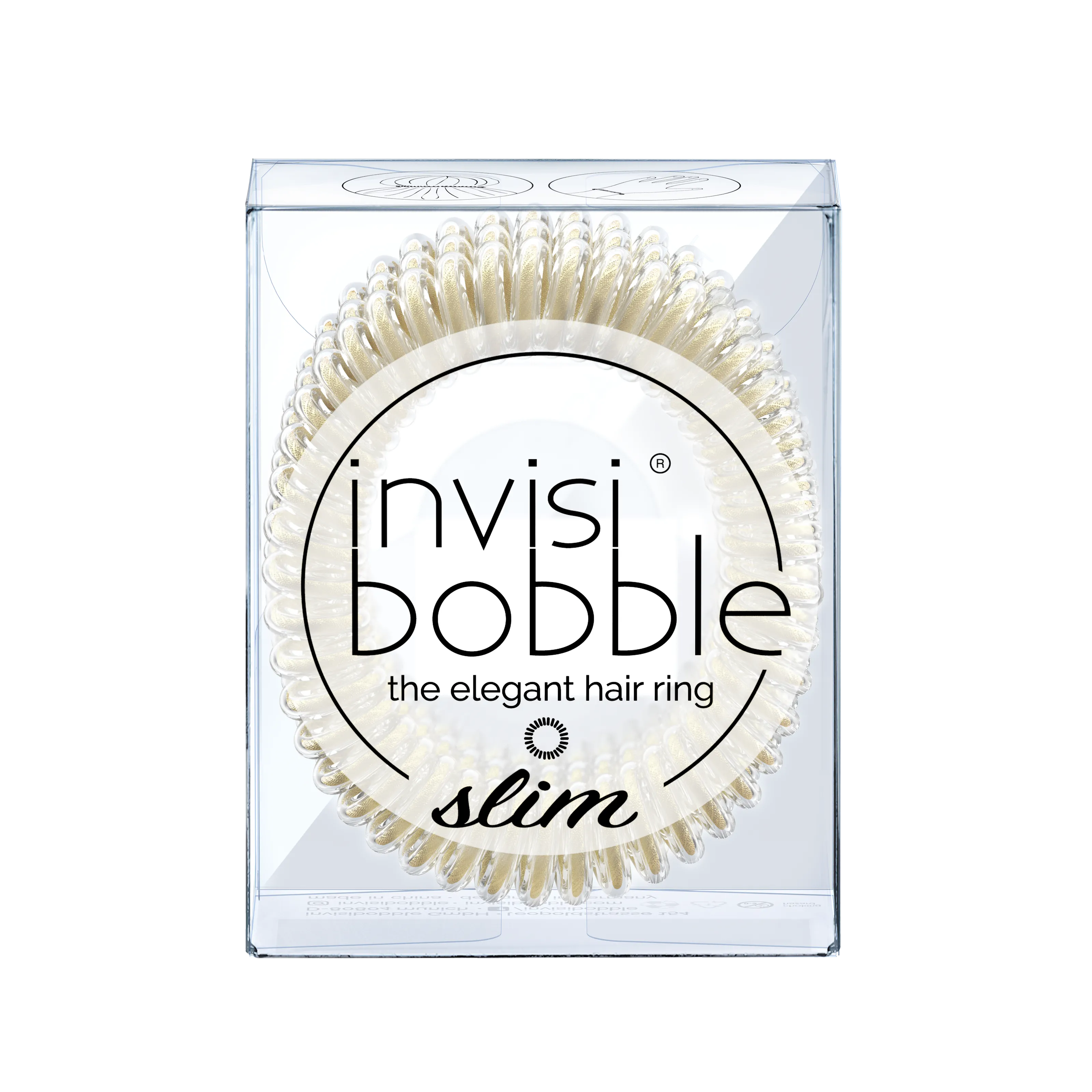 INVISIBOBBLE Slim Stay Gold Hair Ring Pack of 3 No Kink, Strong Hold, Stylish Bracelet - Suitable for All Hair Types