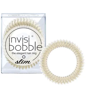 INVISIBOBBLE Slim Stay Gold Hair Ring Pack of 3 No Kink, Strong Hold, Stylish Bracelet - Suitable for All Hair Types