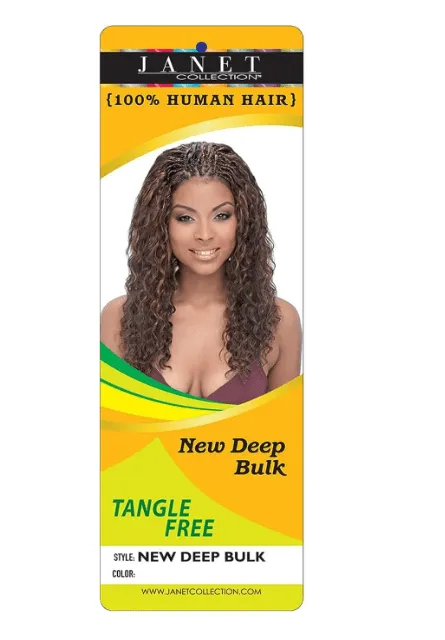 Janet Collection Human Hair Crochet Braiding Hair New Deep Bulk 18"