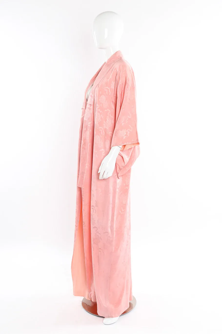 Japanese Powder Pink Floral Embossed Kimono