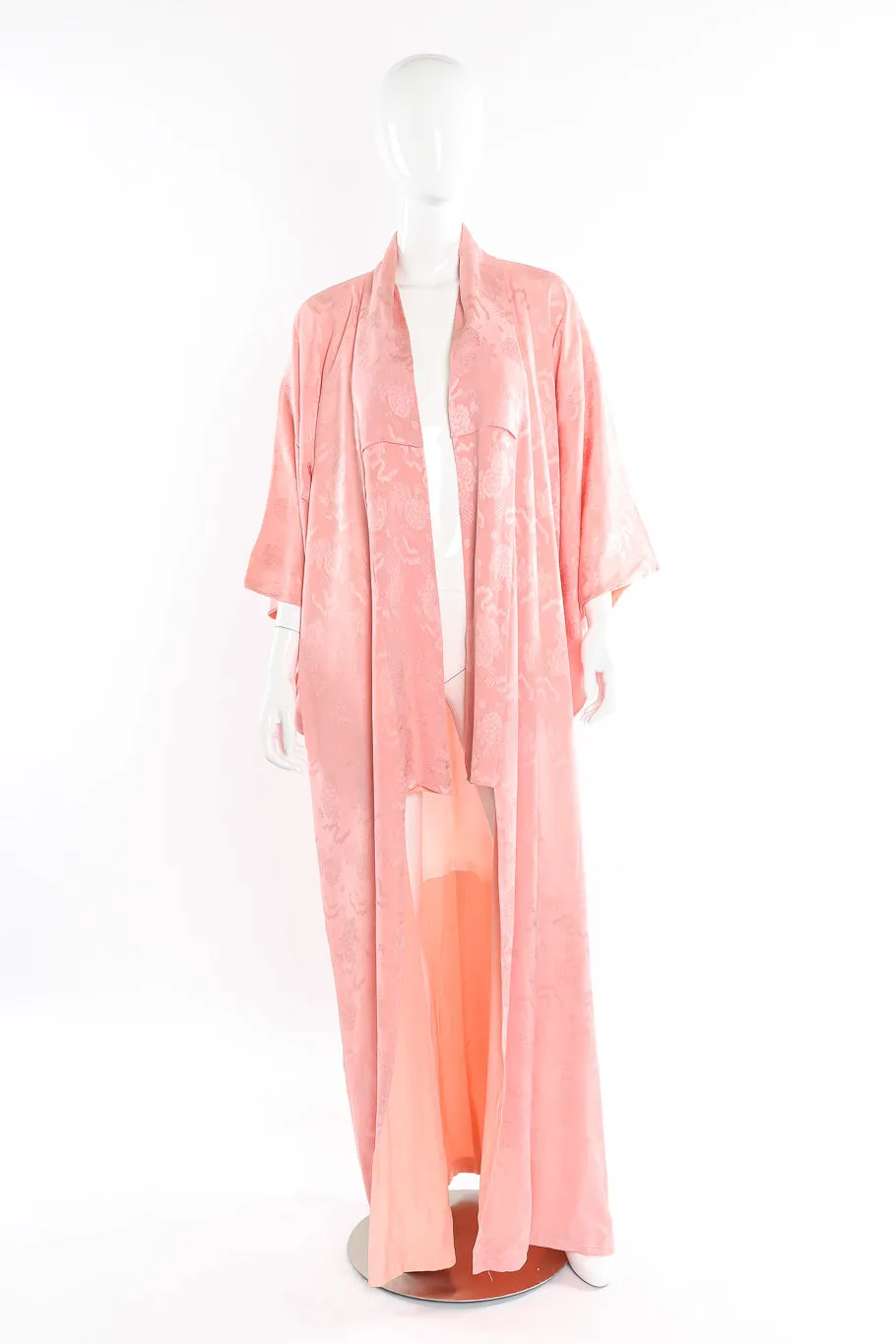 Japanese Powder Pink Floral Embossed Kimono