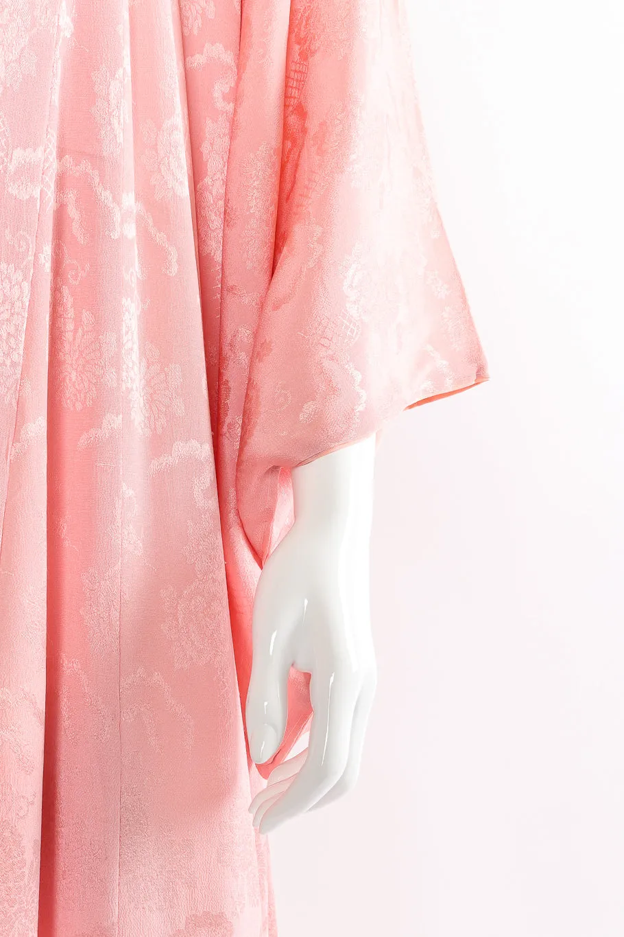 Japanese Powder Pink Floral Embossed Kimono