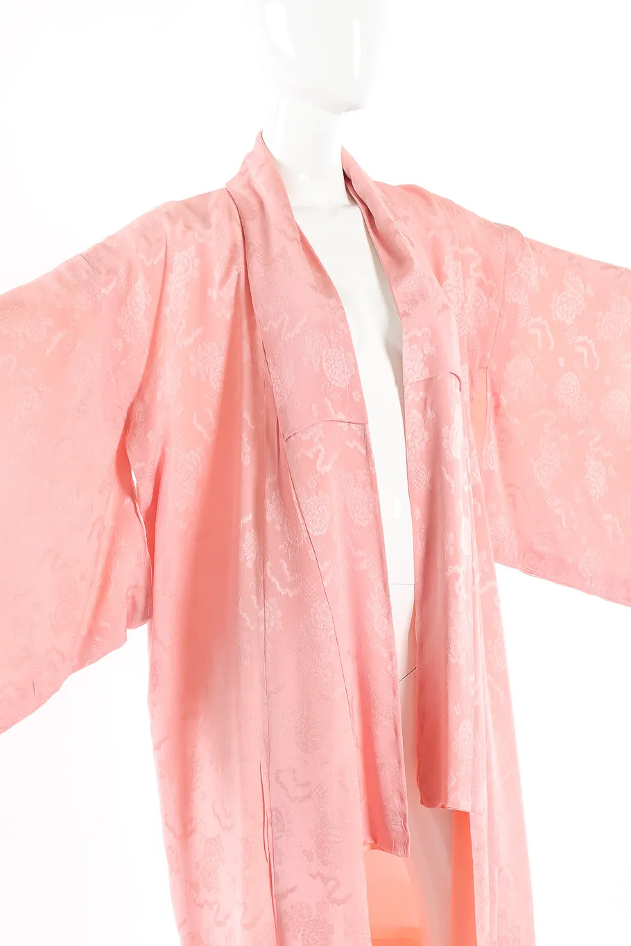 Japanese Powder Pink Floral Embossed Kimono