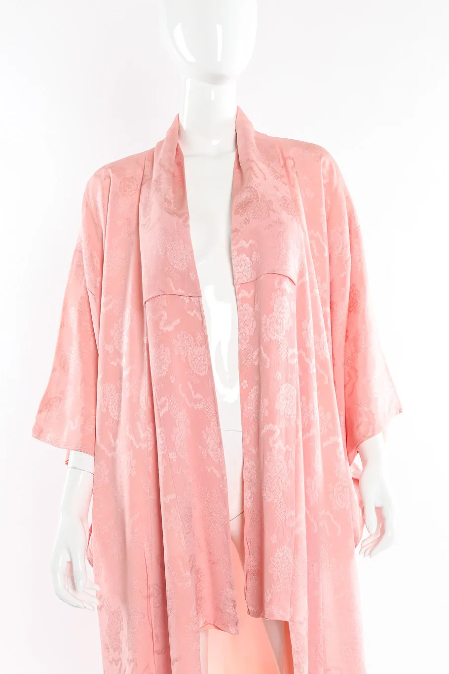 Japanese Powder Pink Floral Embossed Kimono