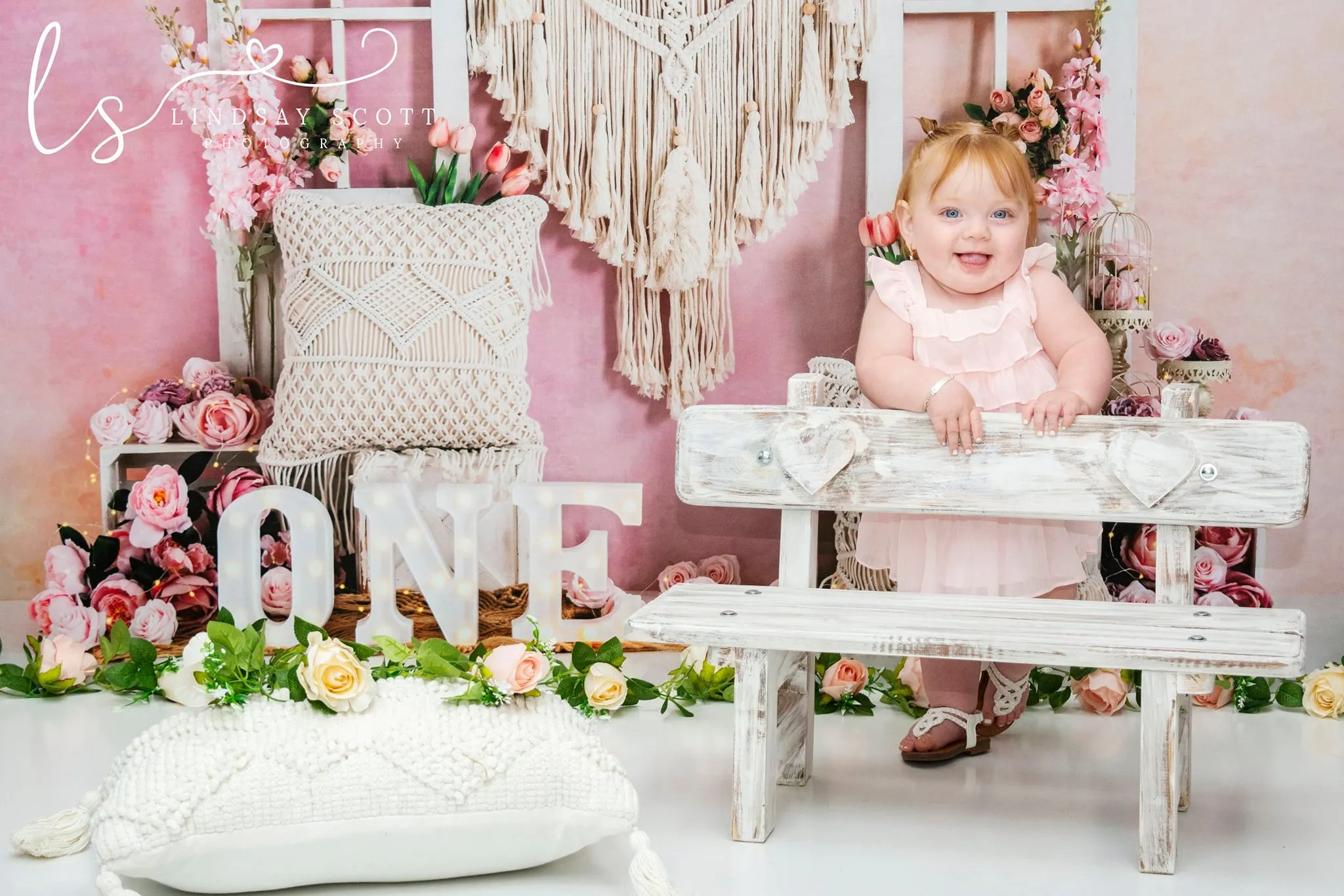 Kate Boho Flowers Backdrop Birthday Designed by Emetselch