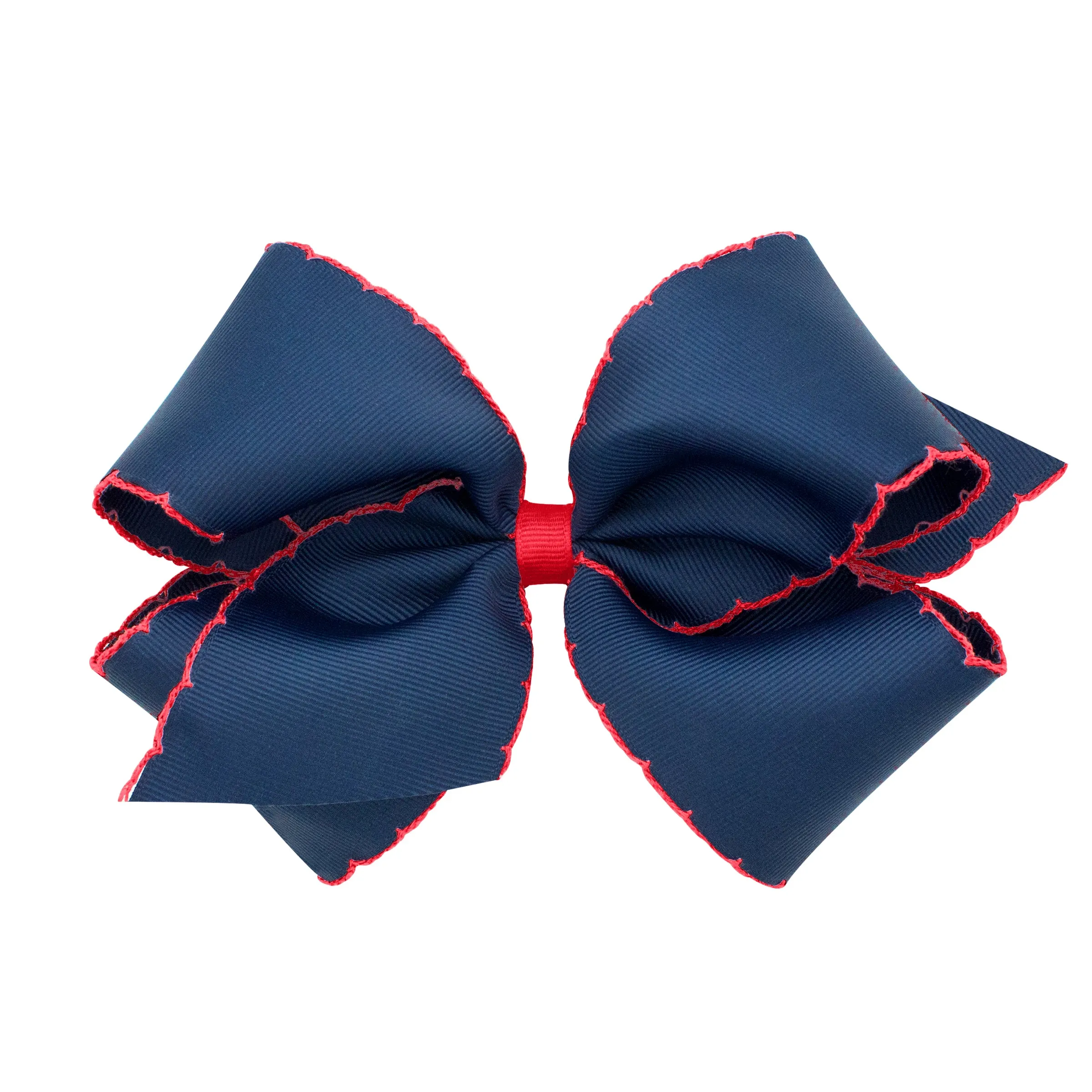 King Moonstitch Bow - Navy with Red