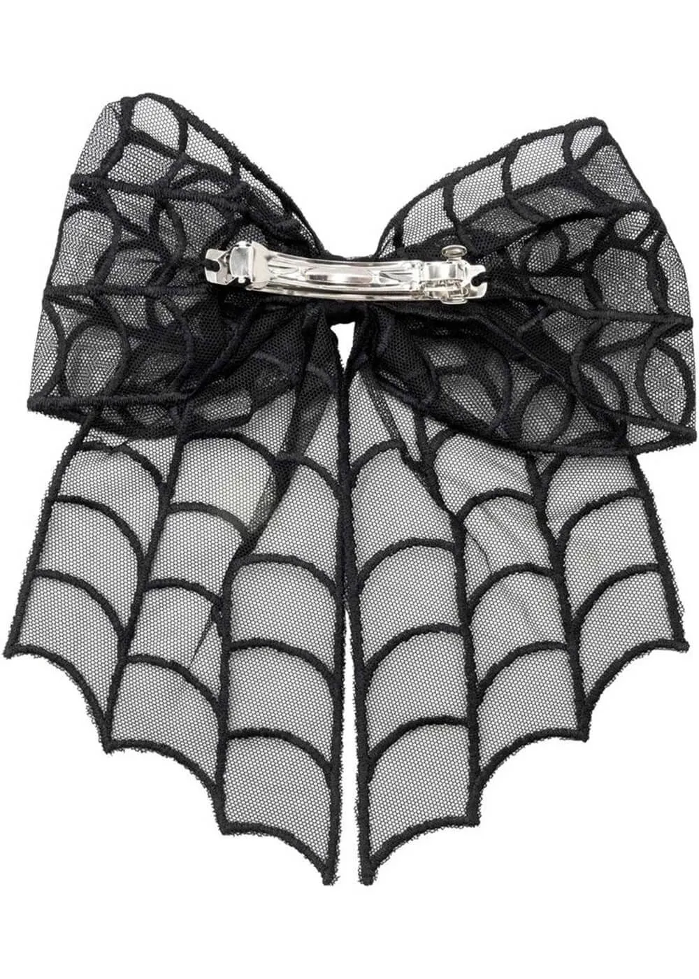 Kreepsville Spiderweb Lace Hair Bow Black