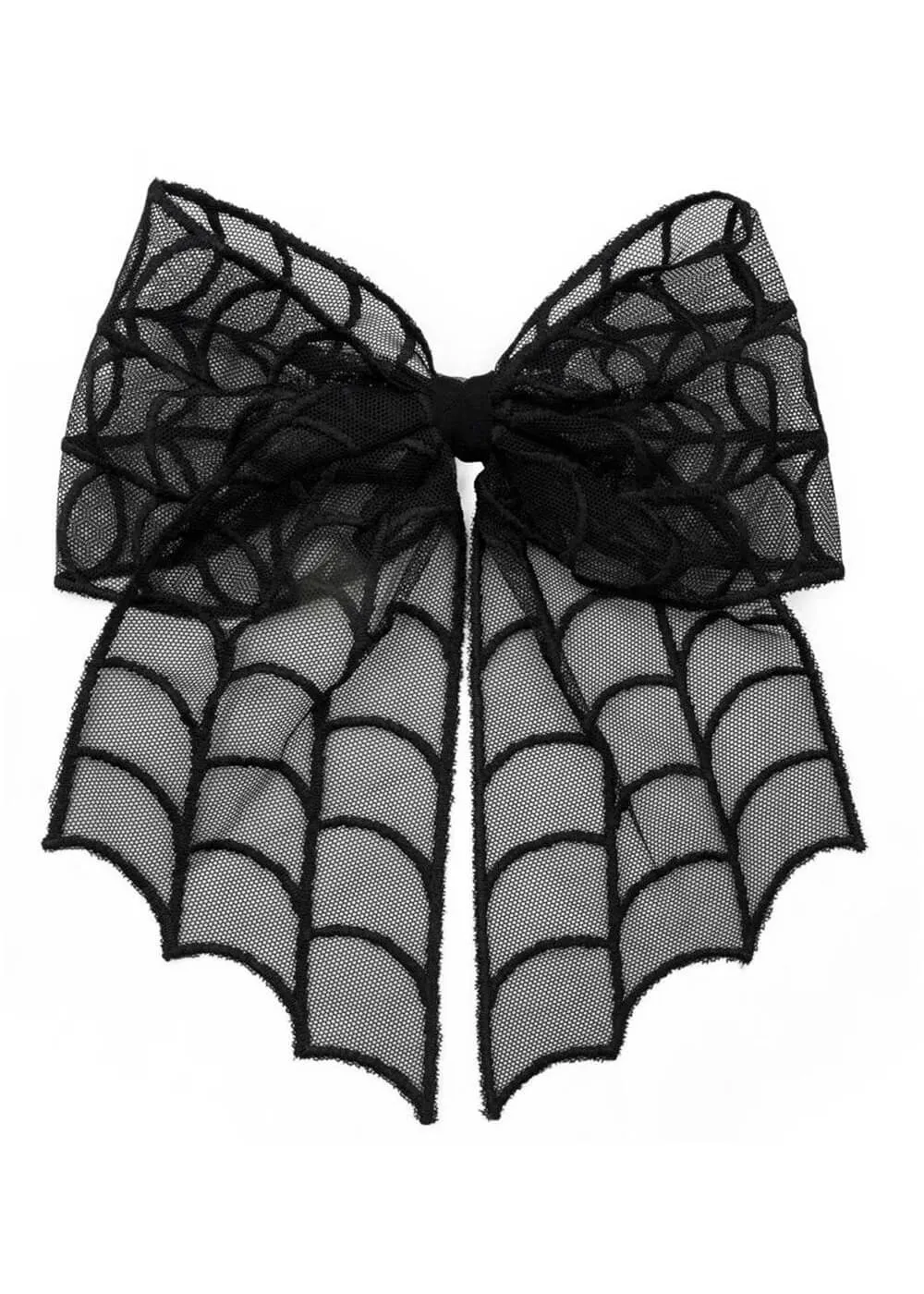Kreepsville Spiderweb Lace Hair Bow Black