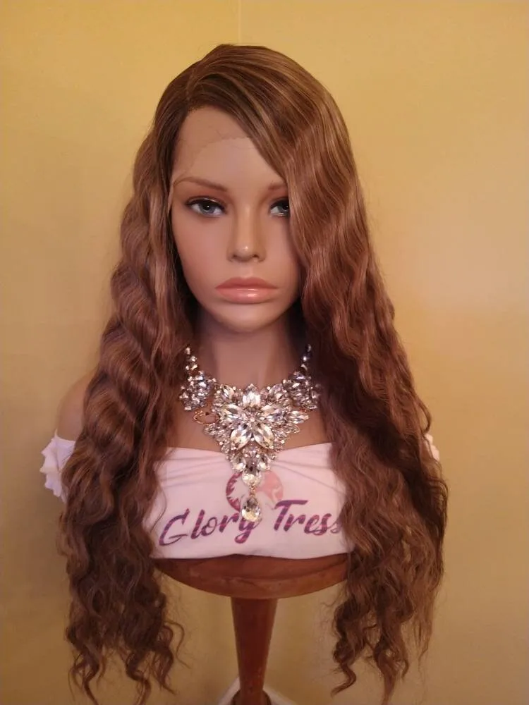 Lace Front Wig | Glory Tress | Wavy Wig | Ombre Blonde Wig | Dark Ash Blonde Wig | Wigs | Wig | New Arrival // YOU'RE BRILLIANT