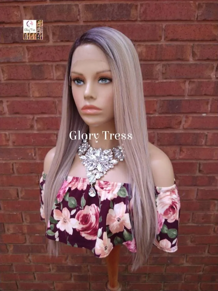 Lace Front Wig, Ombre Ash Blonde Wig, Straight Wig, Blonde Wig, Glory Tress Wigs, Wigs, Wig, Bath And Beauty, New Arrival / YOU'RE PRECIOUS