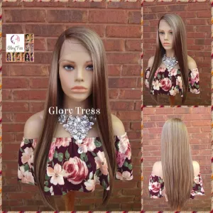Lace Front Wig, Ombre Dark Ash Blonde Wig, Straight Wig, Blonde Wig, Glory Tress Wigs, Wigs, Wig, Heat Safe, On Sale  // YOU'RE AWESOME