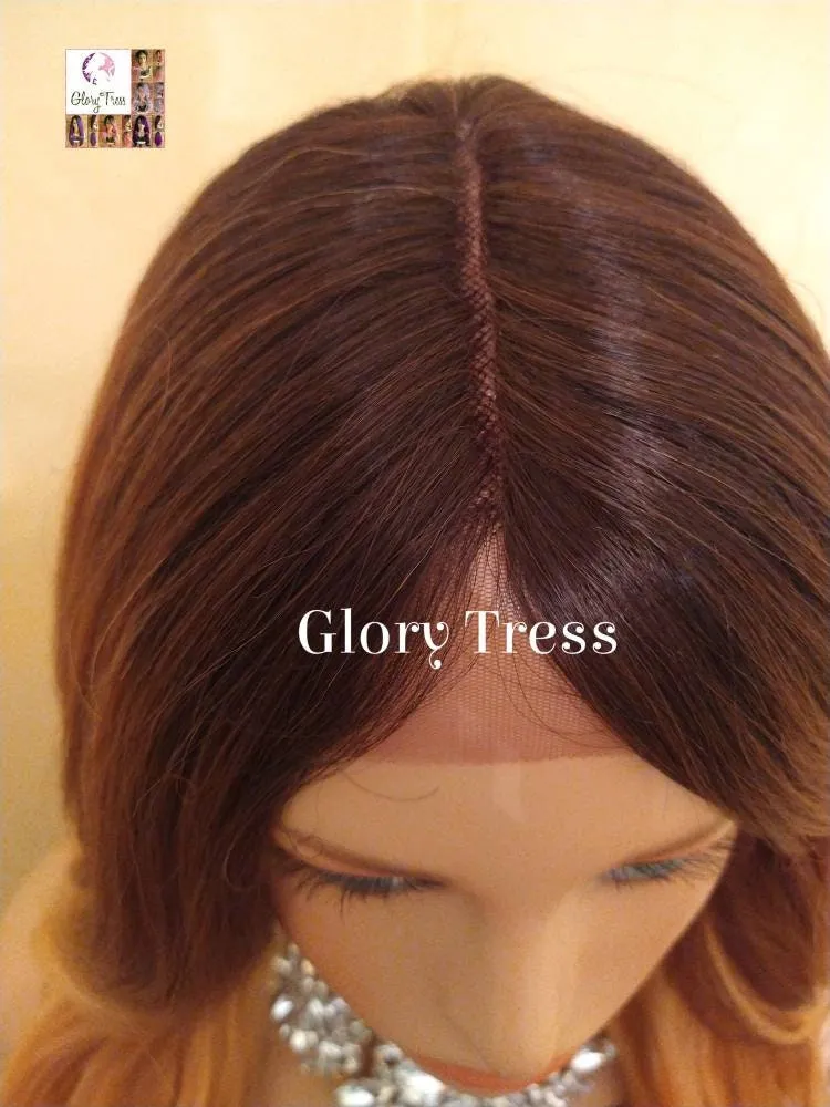Lace Front Wig, Wigs, Wavy Lace Front Wig, Ombre Blonde Wig, Dark Rooted Wig, Silky Textured Wig, On Sale // GENEROUS