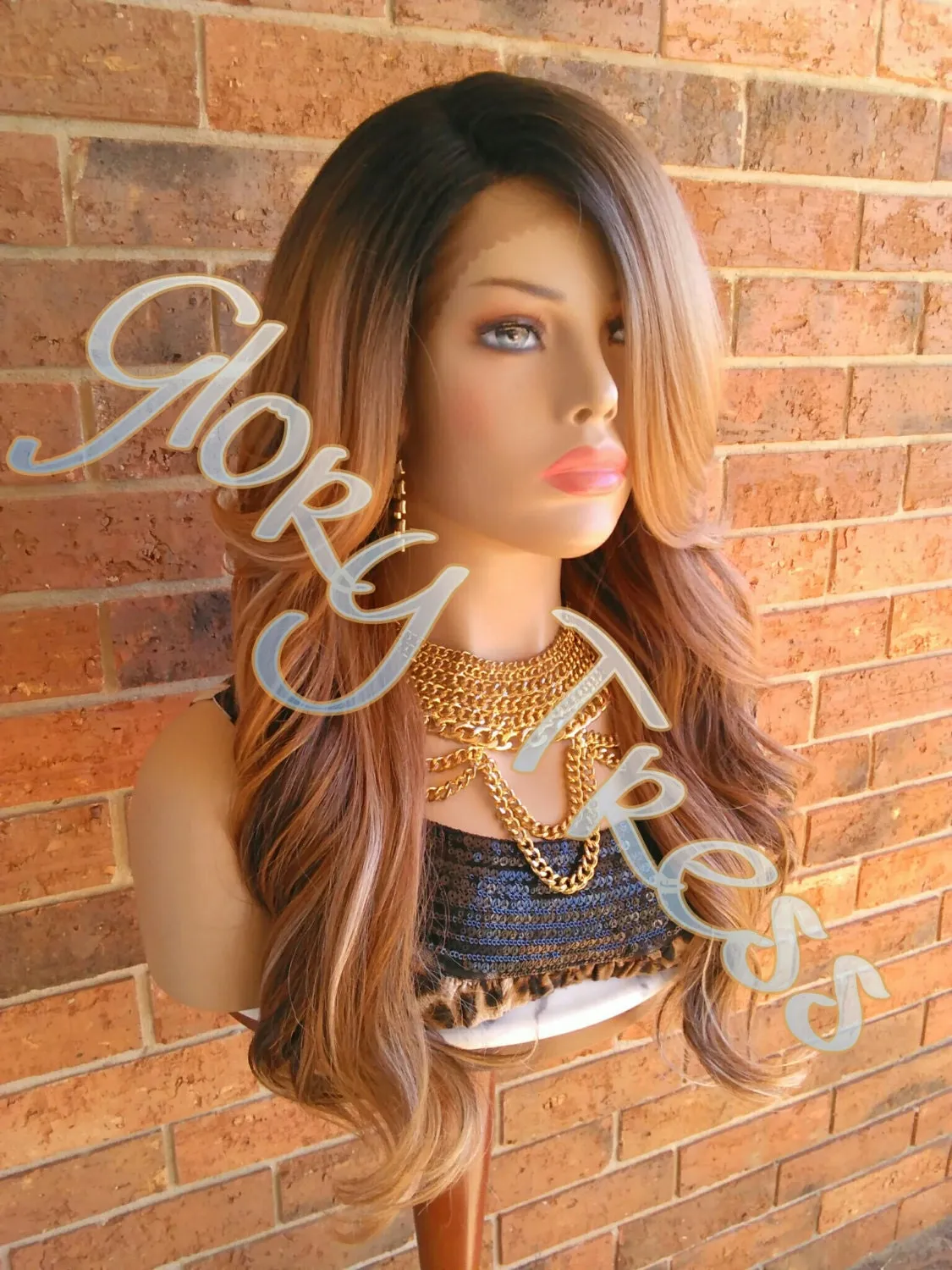Lace Front Wig, Wigs, Wavy Lace Front Wig, Ombre Blonde Wig, Dark Rooted Wig, Silky Textured Wig, On Sale // PURITY (Free Shipping)