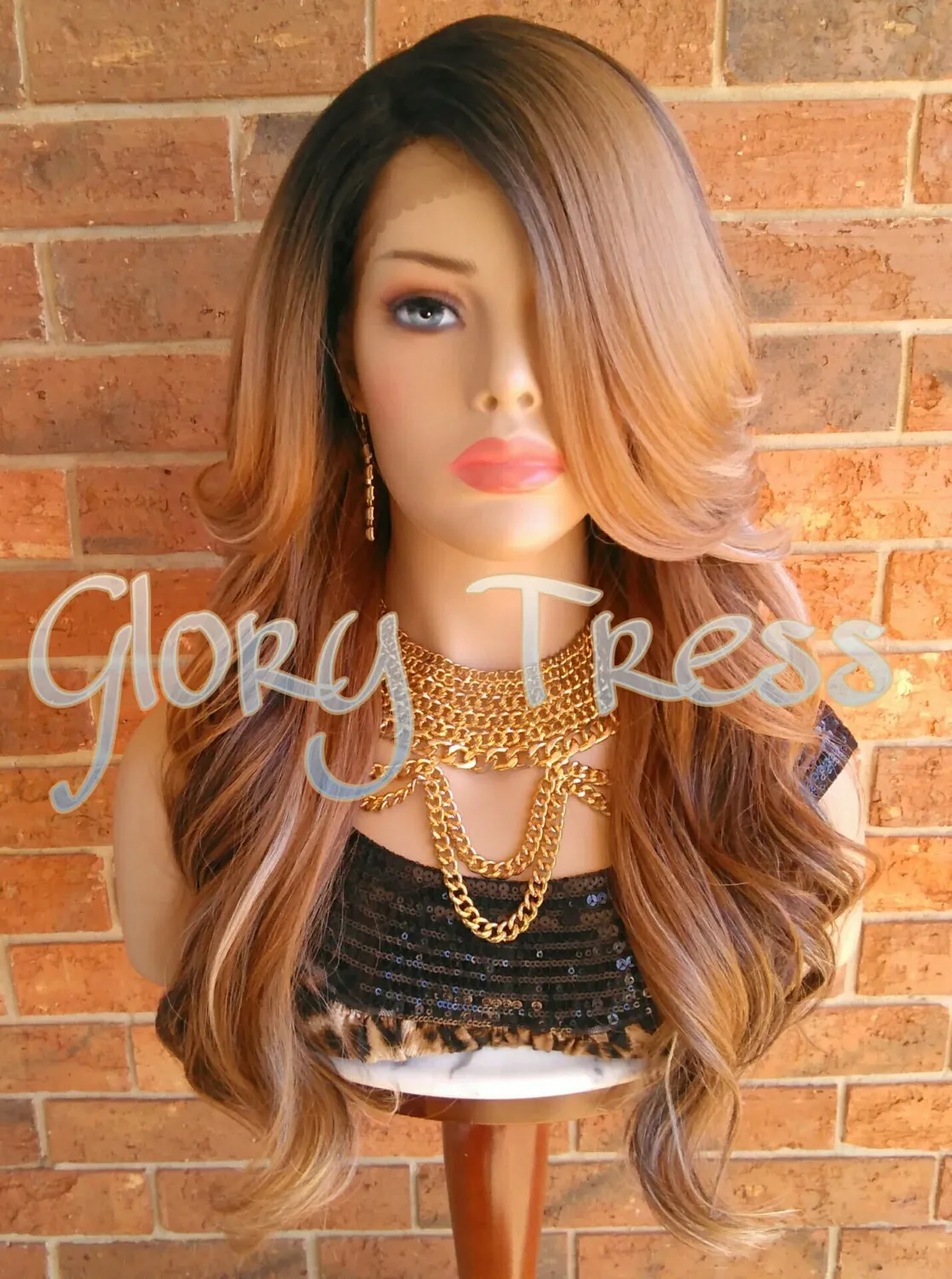 Lace Front Wig, Wigs, Wavy Lace Front Wig, Ombre Blonde Wig, Dark Rooted Wig, Silky Textured Wig, On Sale // PURITY (Free Shipping)