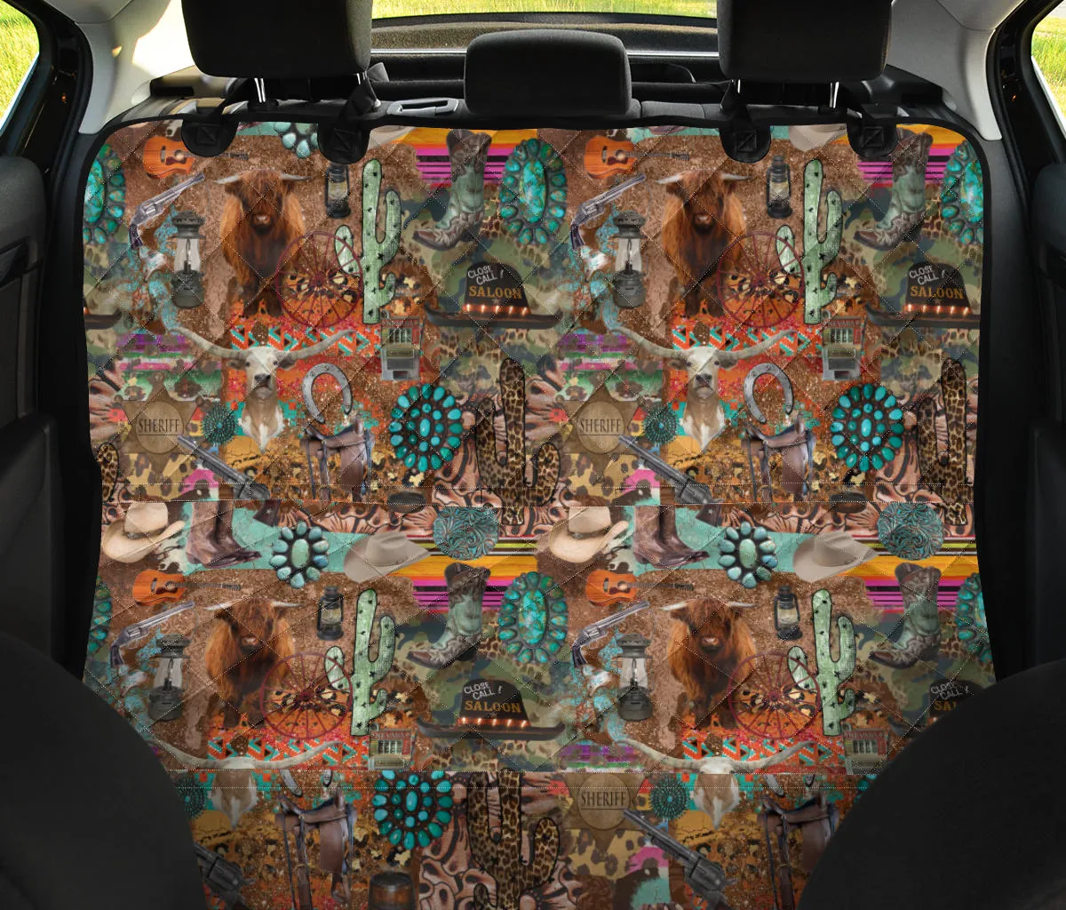 Large Funky Western Pattern Pet Hammock Back Seat Cover For Pets