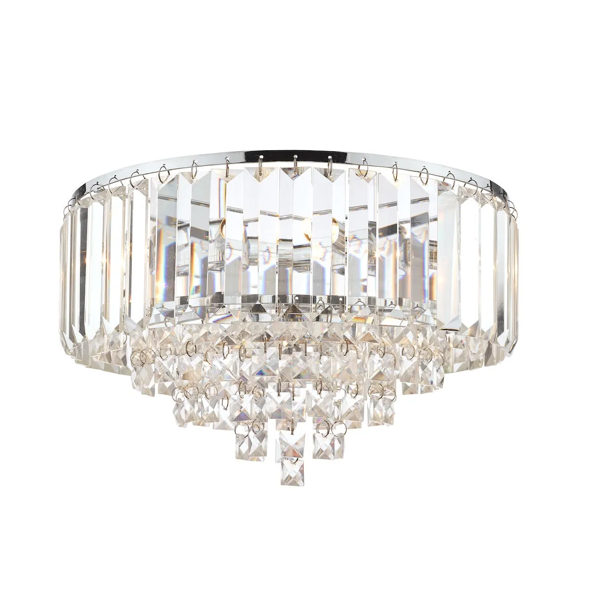 Laura Ashley Vienna 3Lt Flush Crystal Ceiling Light LA3756045-Q