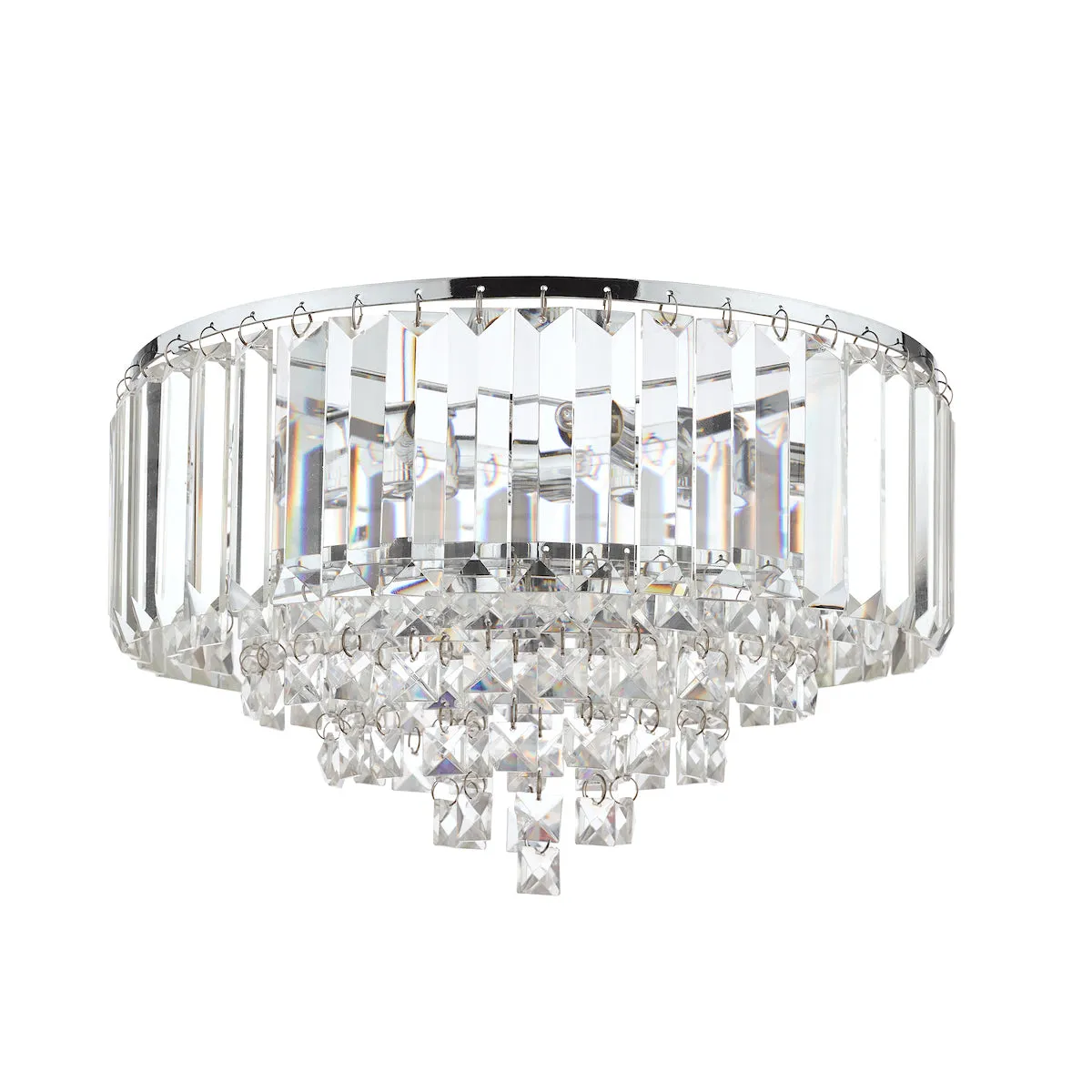 Laura Ashley Vienna 3Lt Flush Crystal Ceiling Light LA3756045-Q