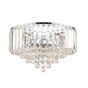 Laura Ashley Vienna 3Lt Flush Crystal Ceiling Light LA3756045-Q
