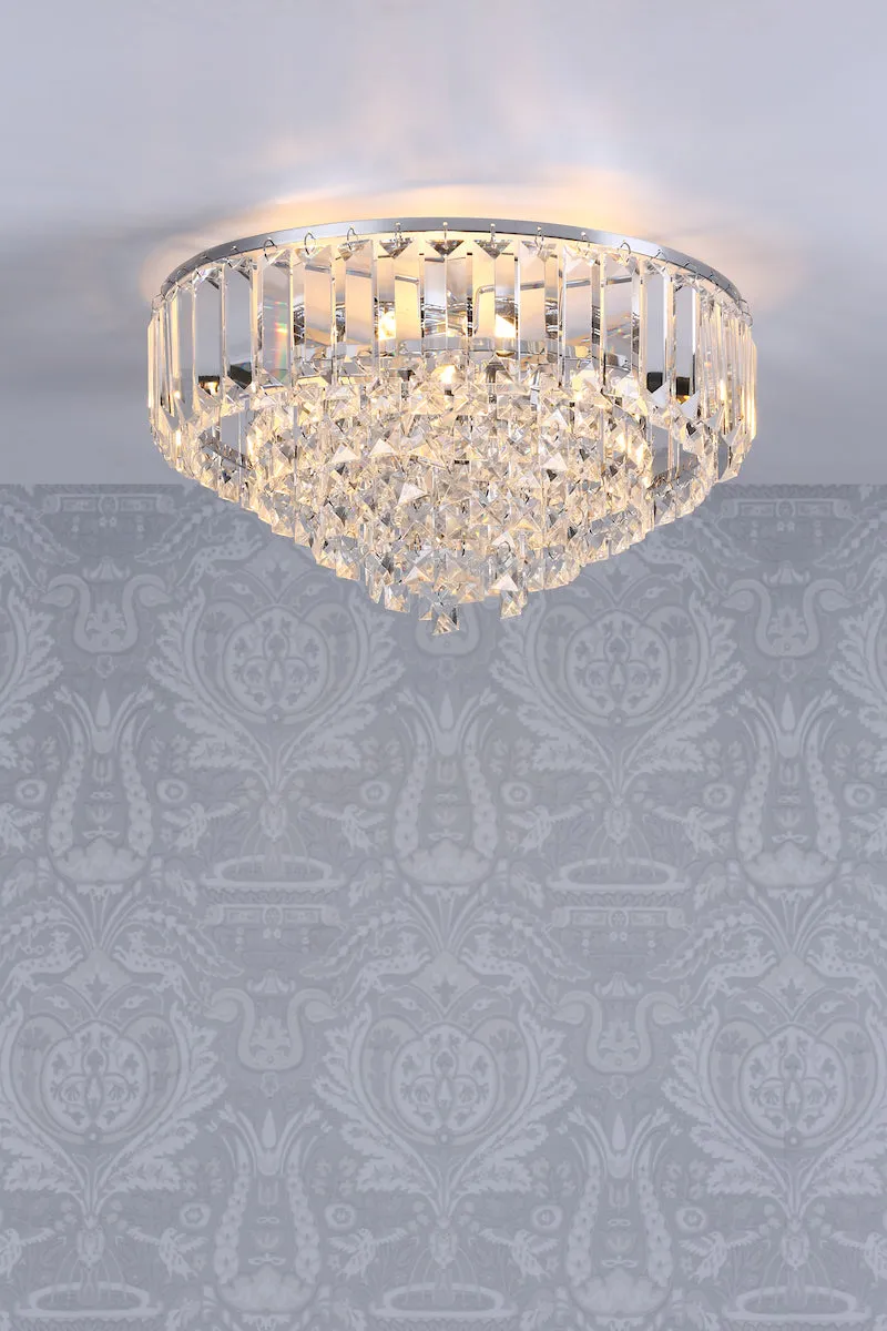 Laura Ashley Vienna 3Lt Flush Crystal Ceiling Light LA3756045-Q