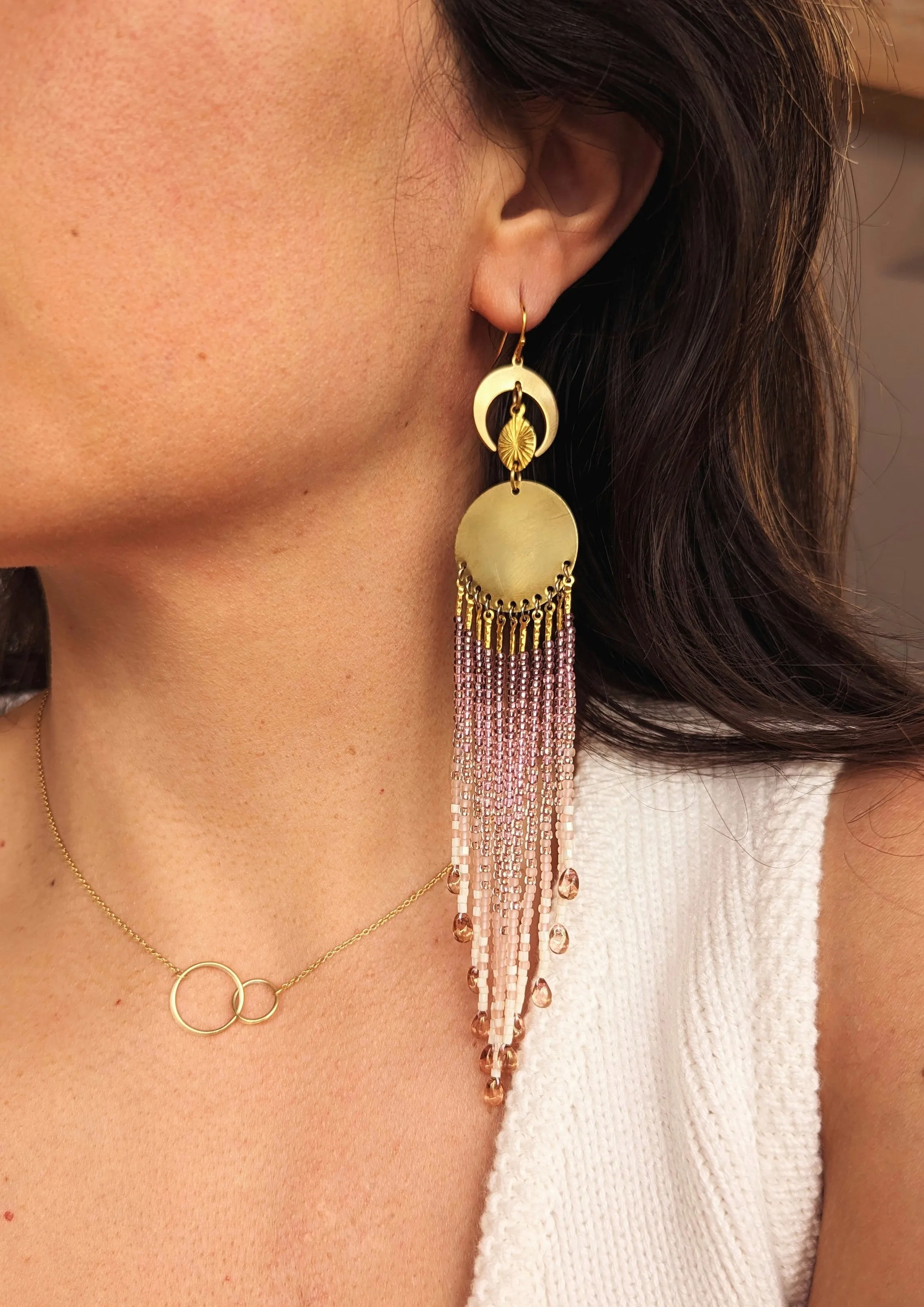 Laylah Amethyst Teardrop Beaded Earrings
