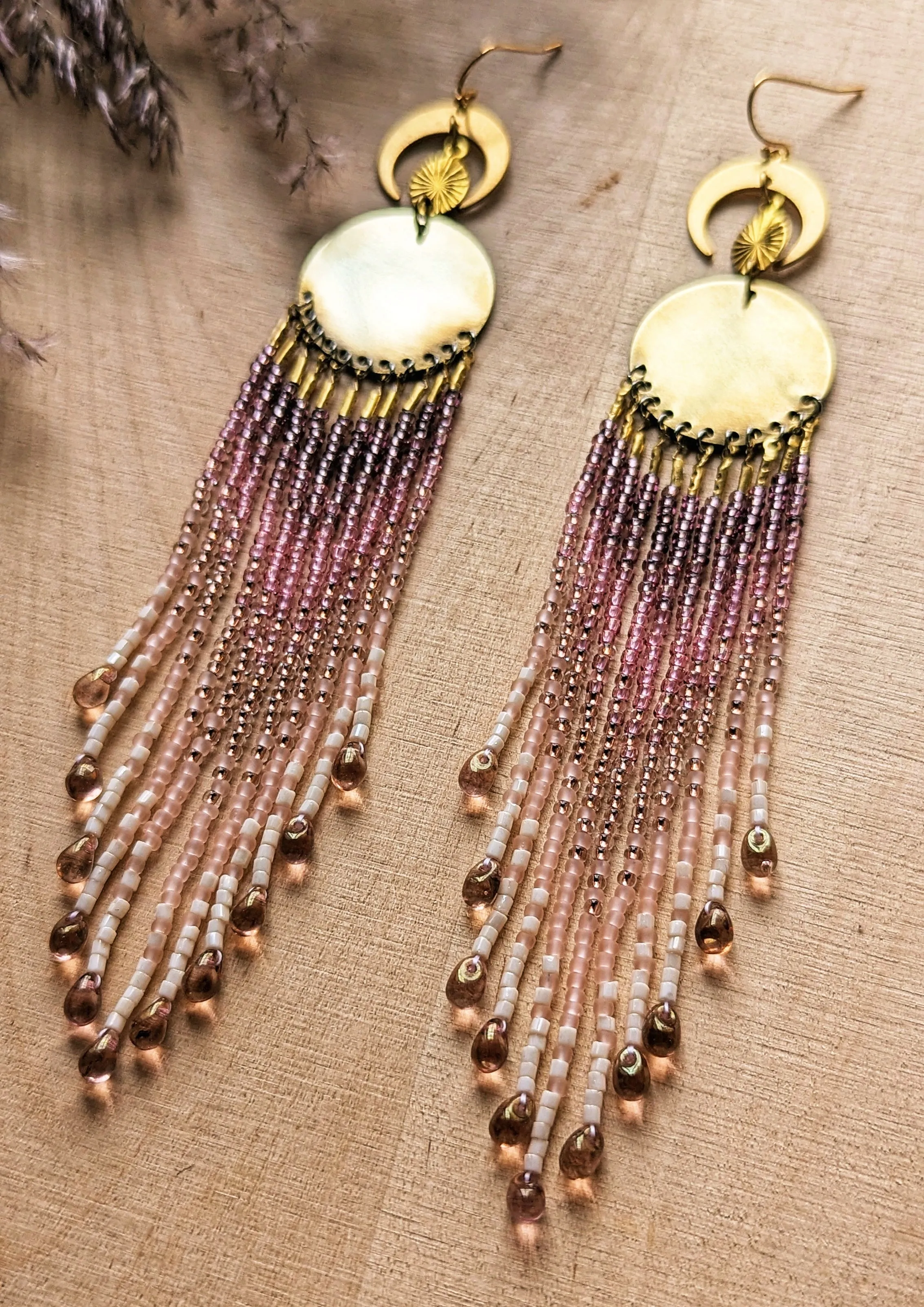 Laylah Amethyst Teardrop Beaded Earrings