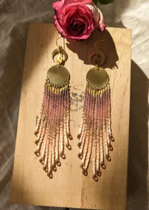 Laylah Amethyst Teardrop Beaded Earrings