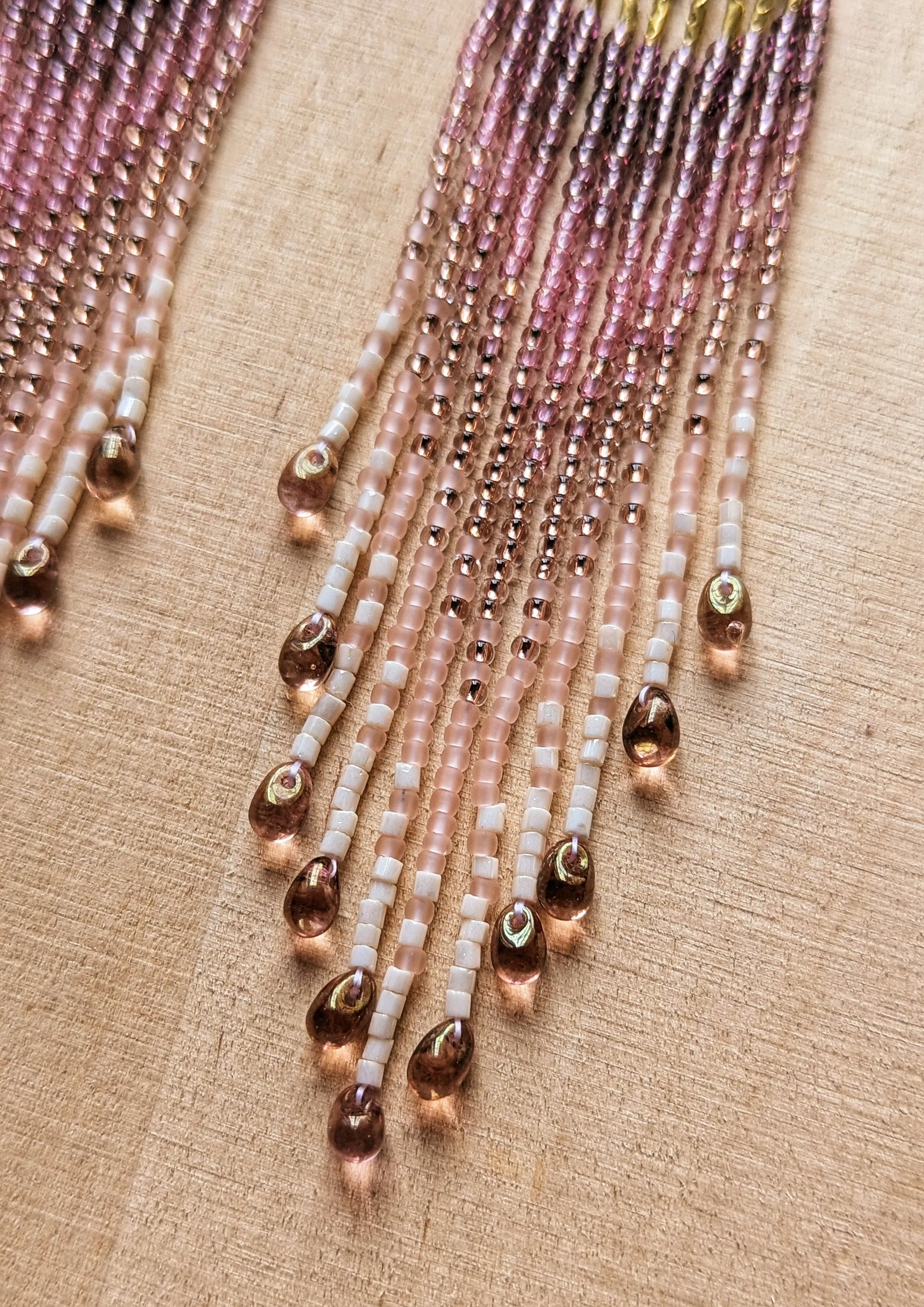 Laylah Amethyst Teardrop Beaded Earrings