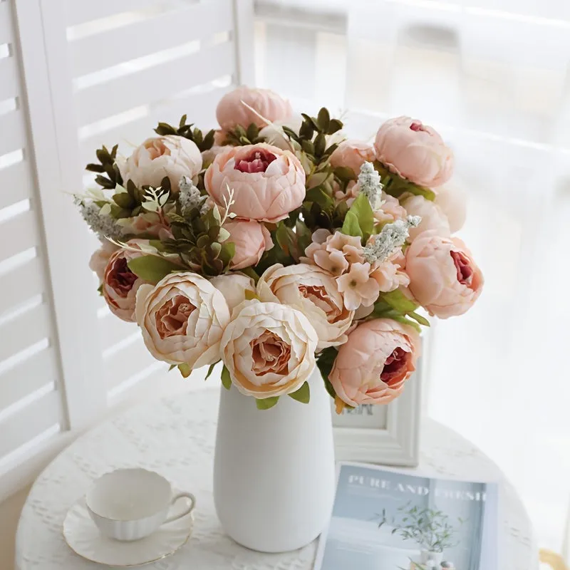 Lifelike Simulated Peony Stem, Silk Peony Flowers for Home Wedding Decoration, Valentine's Day Decor