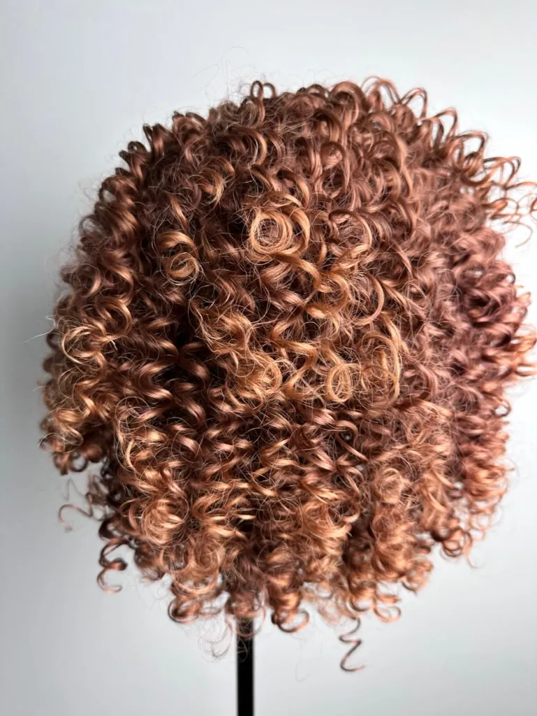 Light Brown Short Bob Curly Afro Wig for Black Women