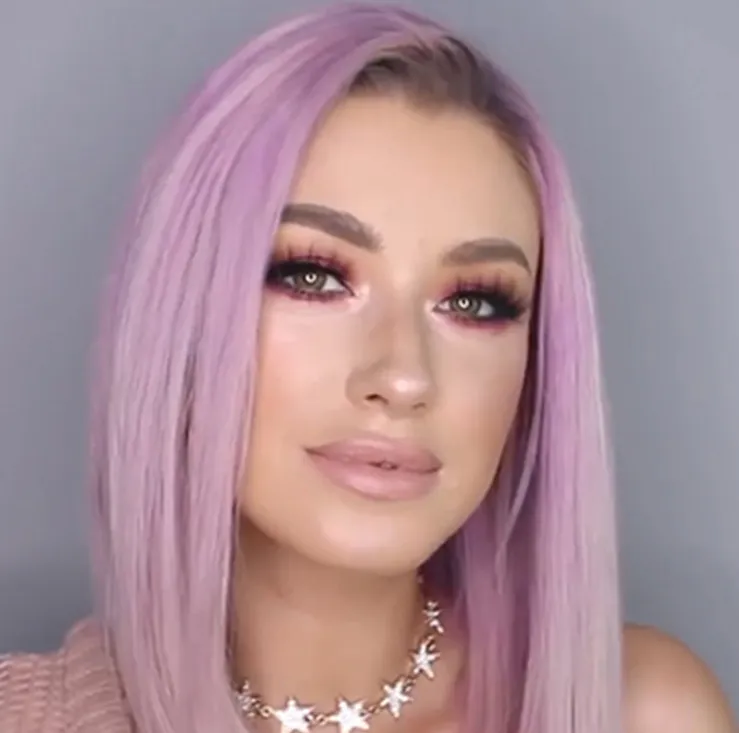 Light purple short straight hair wig