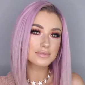 Light purple short straight hair wig
