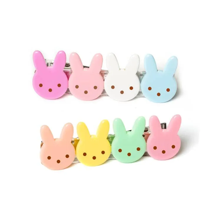 Lilies & Roses Cute Bunny Pastel Colors Alligator Clip Set