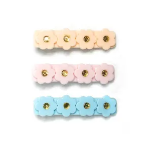 Lilies & Roses Fresh Flowers Alligator Clip Set - Blue / Pink / Cream
