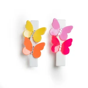 Lilies & Roses Multi Color Double Butterfly Clip Set